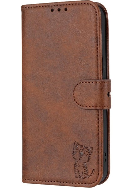 Iphone 15 Için Cüzdan Durumda Artı Kickstand Manyetik Kapatma Kabartmalı Tüm (Yurt Dışından)