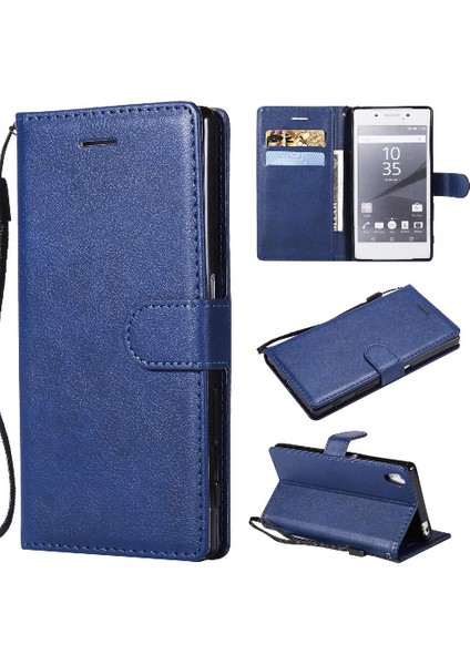 Sony Xperia Z5 Yüksek Kaliteli Deri Klasik Düz Renk ile Flip Case (Yurt Dışından)
