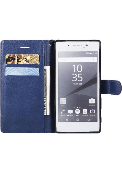 Sony Xperia Z5 Yüksek Kaliteli Deri Klasik Düz Renk ile Flip Case (Yurt Dışından)