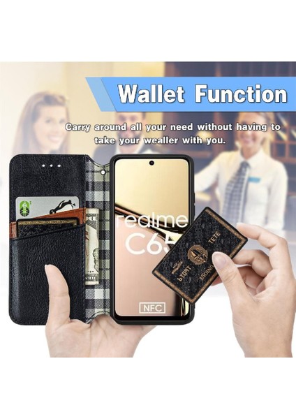 Realme C65 Için Flip Case Moda Tasarım Deri Kılıf Kapak Kapak Cüzdan (Yurt Dışından) indirimleri