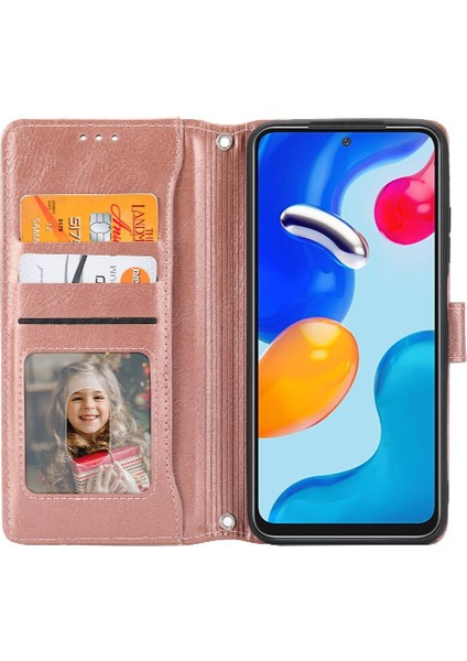 Xiaomi Redmi Not 11 Için Flip Case 4g Kickstand Kayış Pu Deri Kart (Yurt Dışından)