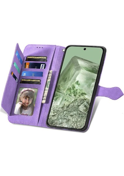 Google Piksel 8A Cüzdan Flip Fermuar Tarzı Iş Çoklu Kart Için Flip Case (Yurt Dışından)