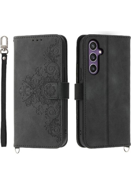 Samsung Galaxy S24 Artı Kabartmalı Bileklik Çoklu Kredi Için Flip Case (Yurt Dışından) modelleri