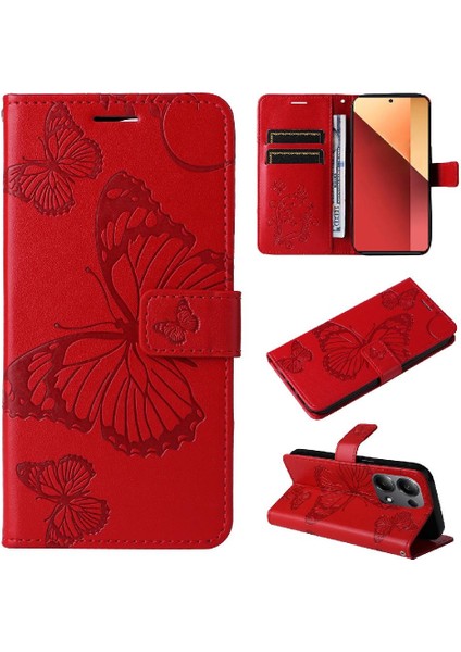 Xiaomi Poco M6 Pro 4g Için Flip Case Pu Deri Kart Yuvası Standı ile Çevirin (Yurt Dışından)