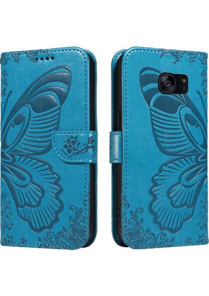 Samsung Galaxy S7 Kenar Yüksek Kaliteli Deri Kredi Kartı ile Flip Case (Yurt Dışından)