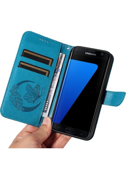 Samsung Galaxy S7 Kenar Yüksek Kaliteli Deri Kredi Kartı ile Flip Case (Yurt Dışından)