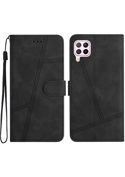 Huawei P40 Lite Için Flip Case Cüzdan Pu Deri Flip Folio Tam Koruma (Yurt Dışından)