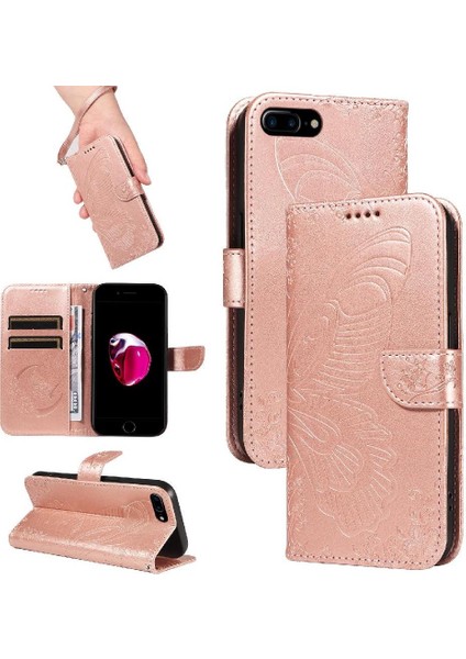IPhone 6 Için Flip Case Artı/6s Artı Kredi Kartı Yuvası ile Kabartmalı El (Yurt Dışından)