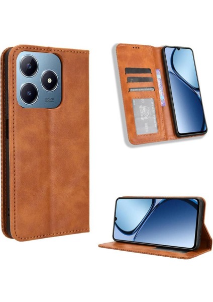 Realme C61 4g Manyetik Kapatma Cüzdan Pu Deri Kılıf (Yurt Dışından)