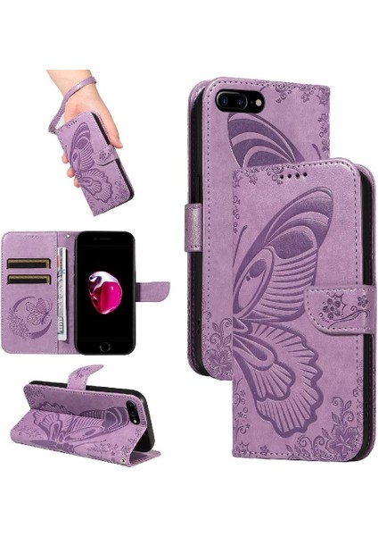 IPhone 6 Için Flip Case Artı/6s Artı Kredi Kartı Yuvası ile Kabartmalı El (Yurt Dışından)