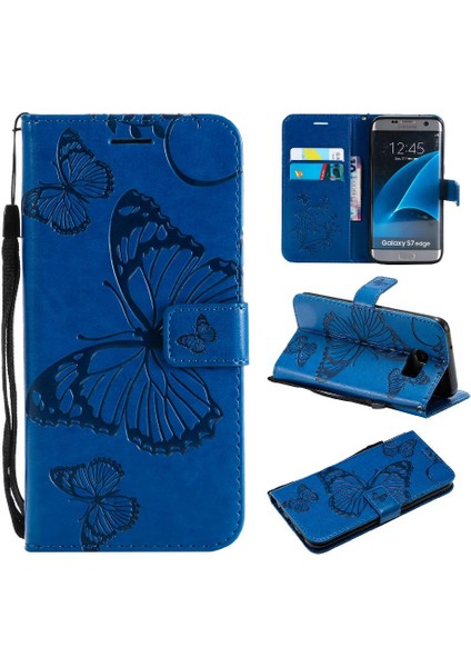 Samsung Galaxy S7 Kenar Flip Kickstand Darbeye Kapak Pu Deri (Yurt Dışından)