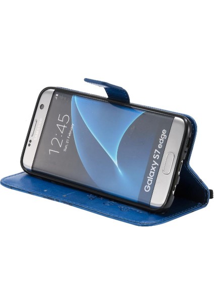 Samsung Galaxy S7 Kenar Flip Kickstand Darbeye Kapak Pu Deri (Yurt Dışından)