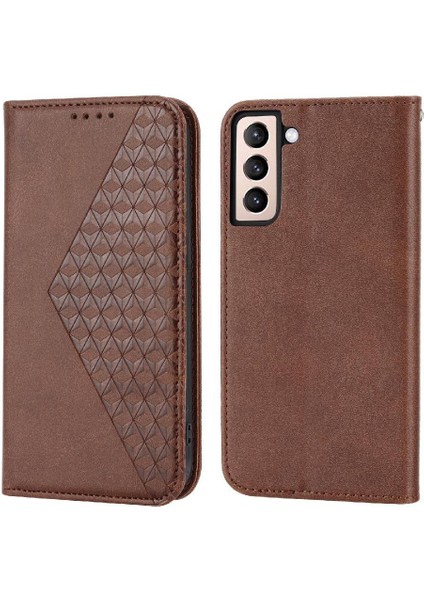 Samsung Galaxy S21 Günlük Kullanım Için Flip Case Cüzdan Standı El Kayışı Eşkenar Dörtgen (Yurt Dışından)