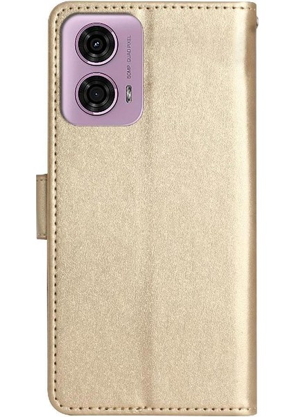 Motorola Moto G24 Kart Tutucu Pu Deri Bilek Kayışı Kapatma Için Filp Durumda (Yurt Dışından) modelleri