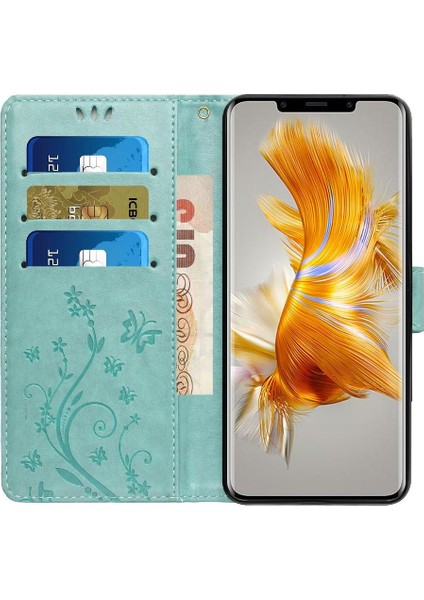 Huawei Mate 50 Pro Için Filp Durumda Manyetik Kapatma Kart Tutucu Bilek Kayışı (Yurt Dışından)