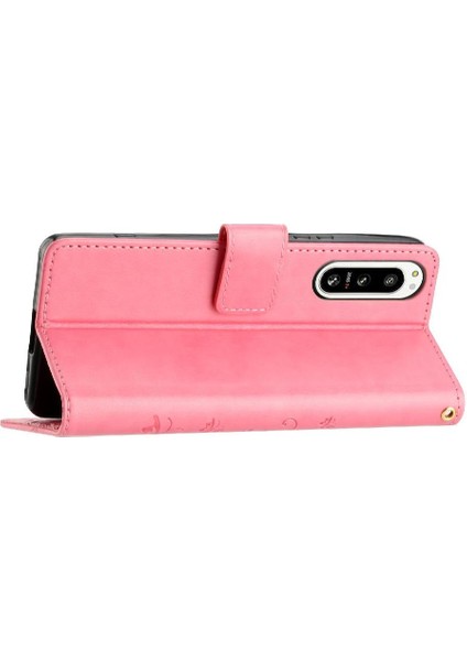 Sony Xperia 5 V Kickstand Kart Tutucu Için Filp Durumda Manyetik Kapatma Bilek (Yurt Dışından) modelleri