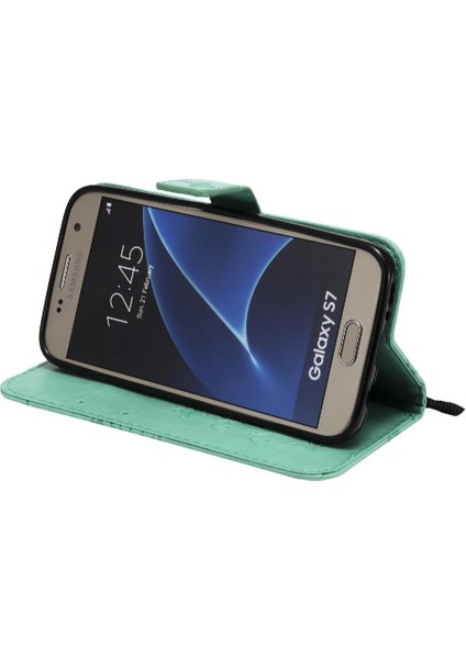 Samsung Galaxy S7 Flip Kickstand Pu Deri Kart Yuvası Standı ile (Yurt Dışından)