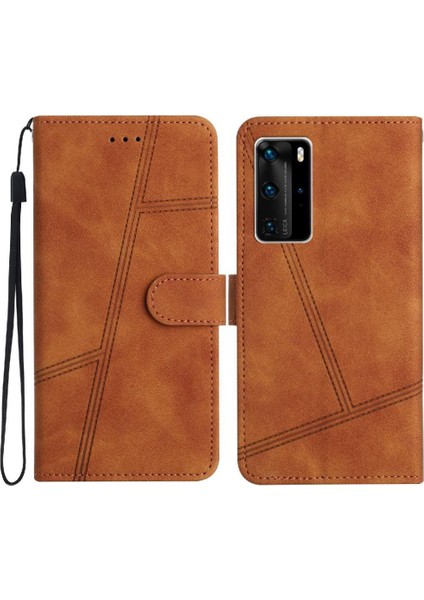 Huawei P40 Pro Için Flip Case Cüzdan Pu Deri Flip Folio Tam Koruma (Yurt Dışından)
