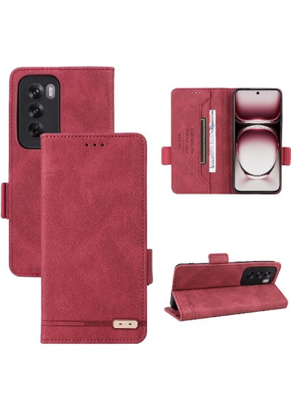 Oppo Oppo 12 5g Manyetik Cüzdan Kickstand Kart Tutucu ile Flip Case (Yurt Dışından)