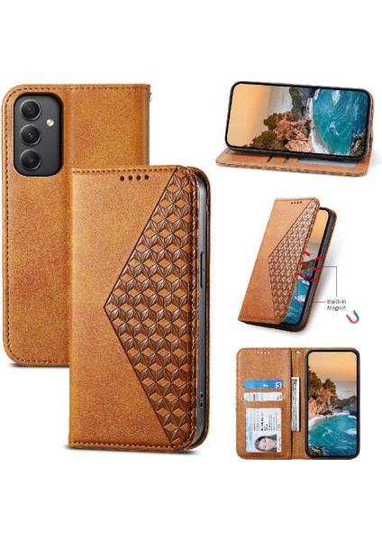 Samsung Galaxy M34 5g Eşkenar Dörtgen Şekli Cüzdan Günlük Kullanım El Için Flip Case (Yurt Dışından)
