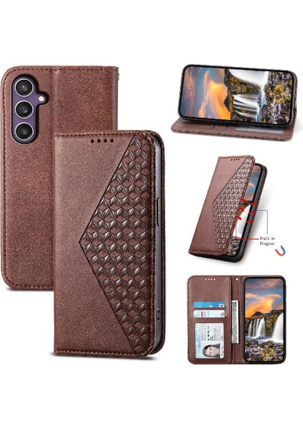 Samsung Galaxy S24 Cüzdan Eşkenar Dörtgen Şekli Standı Günlük Kullanım Için Flip Case (Yurt Dışından) indirimleri