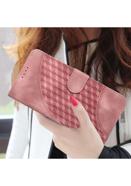 Xiaomi Redmi 13 Için Flip Case Geometrik Desen Darbeye Deri Kılıf Pu (Yurt Dışından)