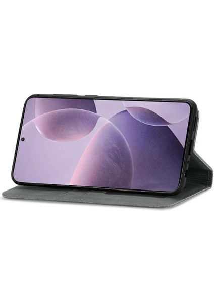Xiaomi Poco F6 Pro Için Flip Case Deri Kılıf Cüzdan Basit Iş Çevirme (Yurt Dışından)