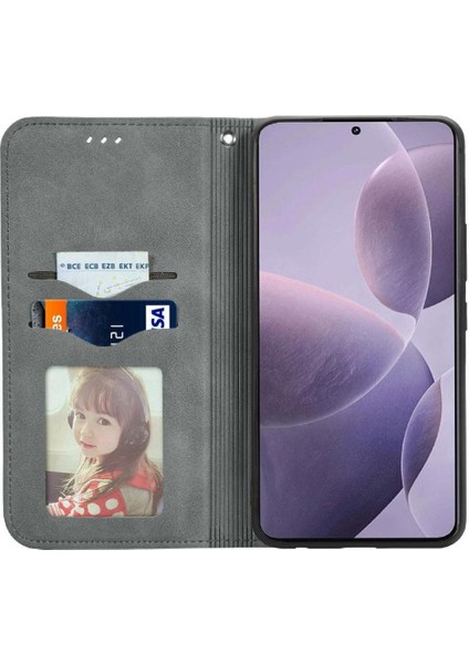 Xiaomi Poco F6 Pro Için Flip Case Deri Kılıf Cüzdan Basit Iş Çevirme (Yurt Dışından)