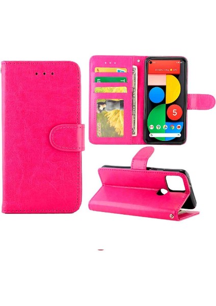 Google Piksel 5 Manyetik Kapatma Kart Tutucu Pu Deri Için Flip Case (Yurt Dışından)
