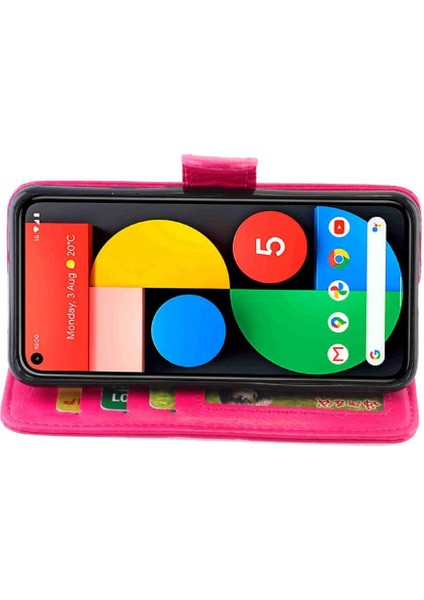 Google Piksel 5 Manyetik Kapatma Kart Tutucu Pu Deri Için Flip Case (Yurt Dışından)