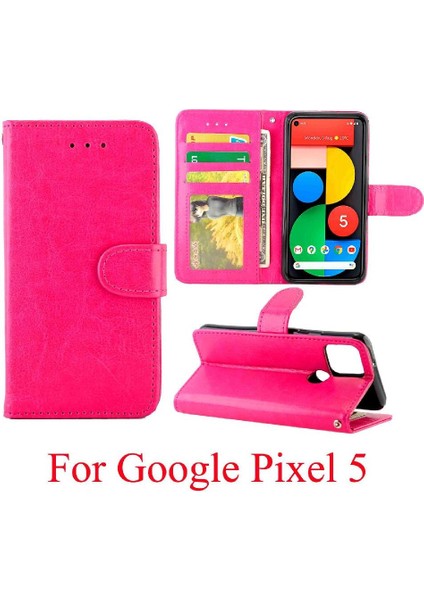 Google Piksel 5 Manyetik Kapatma Kart Tutucu Pu Deri Için Flip Case (Yurt Dışından)
