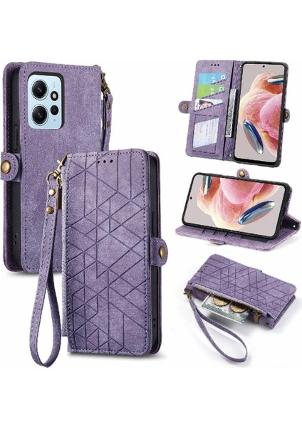 Xiaomi Redmi Not 12 Için Flip Case 4g Darbeye Deri Kılıf Kapak Çevirin (Yurt Dışından)