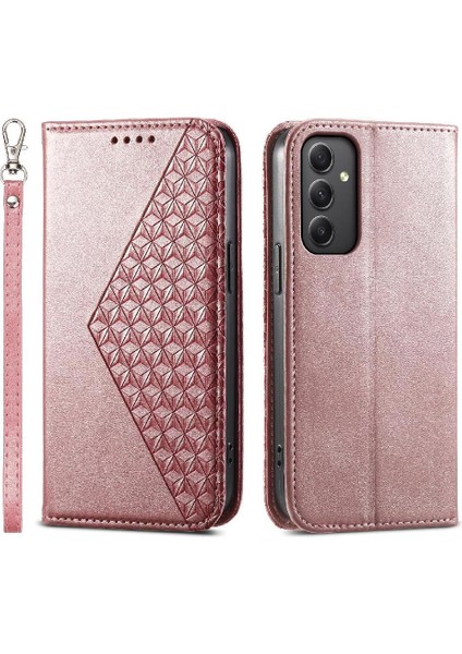 Samsung Galaxy A35 Cüzdan Eşkenar Dörtgen Şekli Standı Günlük Kullanım El Için Flip Case (Yurt Dışından)