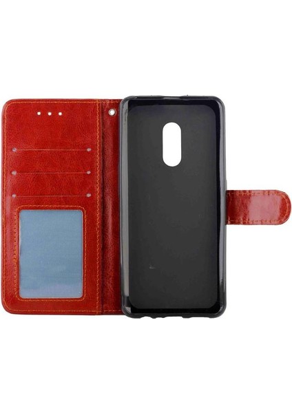 Realme x Kickstand Kart Tutucu Pu Deri Darbeye Dayanıklı Için Flip Case (Yurt Dışından)