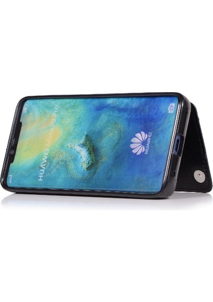 Cüzdan Kılıf Için Huawei Mate 20 Pro Kart Yuvaları Pu Deri Çift Manyetik (Yurt Dışından)
