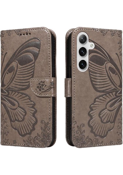 Samsung Galaxy S24 Artı Yüksek Kaliteli Deri ile Kabartmalı Flip Case (Yurt Dışından)