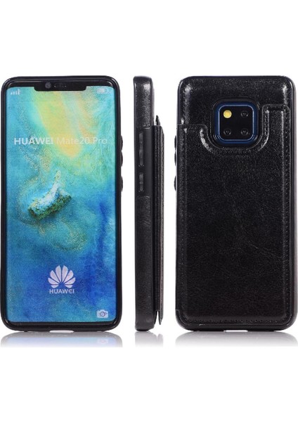 Cüzdan Kılıf Için Huawei Mate 20 Pro Kart Yuvaları Pu Deri Çift Manyetik (Yurt Dışından)