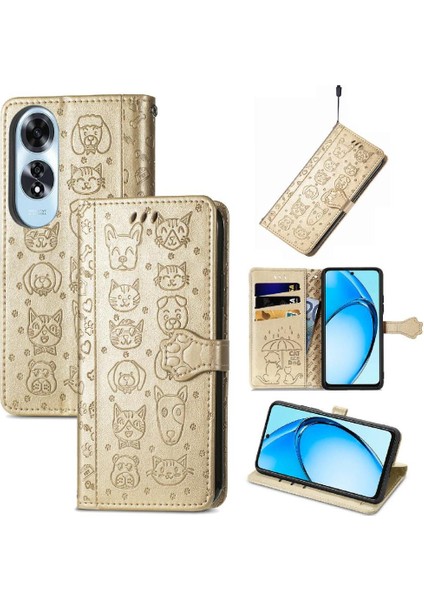 Oppo A60 4g Flip Kapak Için Flip Case Kısa Kayış Deri Kılıf Karikatür (Yurt Dışından) fırsatları