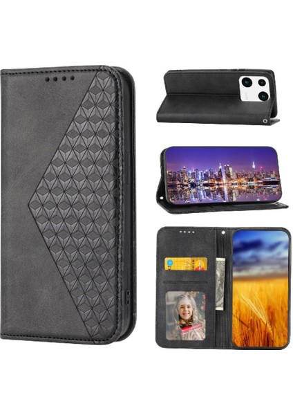 Xiaomi 13 Eşkenar Dörtgen Şekli Cüzdan El Kayışı Standı Günlük Kullanım Için Flip Case (Yurt Dışından)