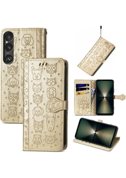 Sony Xperia 1 Vı Karikatür Hayvanlar Için Flip Case Deri Kılıf Kapak Çevirin (Yurt Dışından) fiyatları