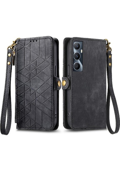 Realme C65 Flip Kapak Kılıf Için Flip Case Basit Iş Cüzdan (Yurt Dışından)