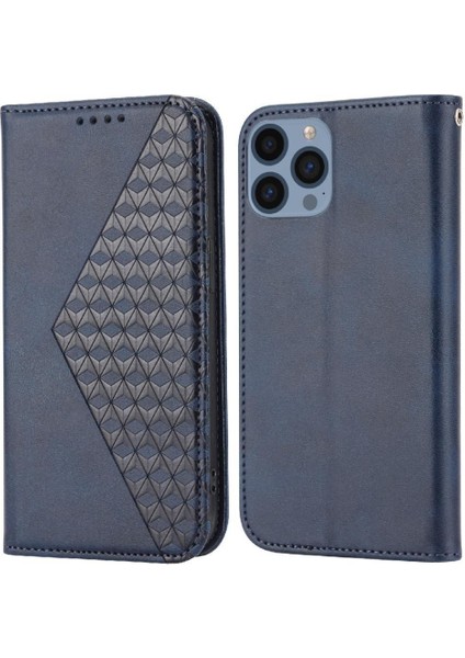 IPhone 14 Için Flip Case Artı Günlük Kullanım El Kayışı Standı Cüzdan Eşkenar Dörtgen (Yurt Dışından)