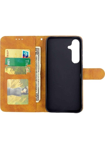 Samsung Galaxy S24 Artı Pu Deri Kickstand Tam Kart Için Filp Durumda (Yurt Dışından) modelleri