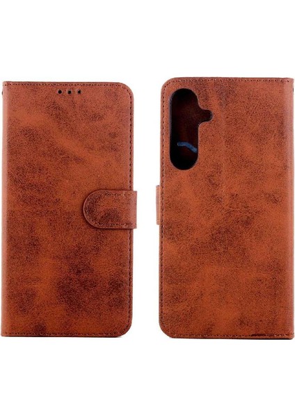 Samsung Galaxy S24 Artı Pu Deri Kickstand Tam Kart Için Filp Durumda (Yurt Dışından)