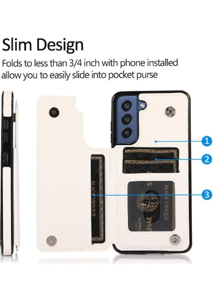 Samsung Galaxy S21 Fe Kart Yuvaları Için Cüzdan Durumda Çift Manyetik Toka Pu (Yurt Dışından) indirimleri