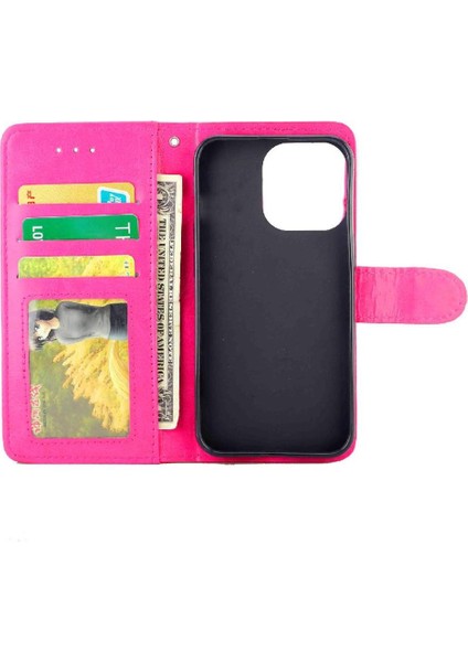 IPhone 14 Için Flip Case Pro Kickstand Kart Tutucu Pu Deri Manyetik (Yurt Dışından)