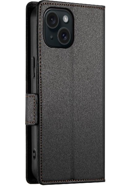IPhone 15 Için Flip Case Günlük Kullanım Kart Yuvaları Flip Iş Cüzdan (Yurt Dışından) modelleri