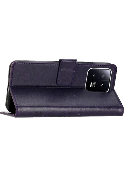 Xiaomi 14 Için Filp Durumda Kart Tutucu Kickstand Pu Deri Bilek Kayışı (Yurt Dışından)