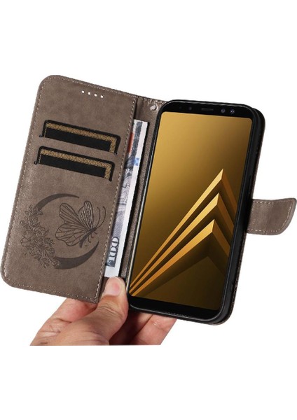 Samsung Galaxy A6 Ayrılabilir El Kayışı Yüksek Kaliteli Deri Için Flip Case (Yurt Dışından)