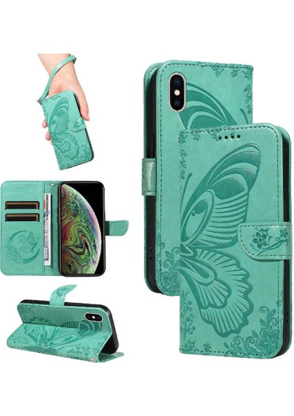 Kredi Kartı Yuvası ile IPhone Xs Max Için Flip Case Ayrılabilir El Kayışı (Yurt Dışından)